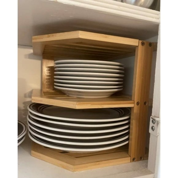 Cabinet Shelf Organizer - Corner Shelf for Kitchen & Bathroom - Countertop & Kit - Picture 2 of 5